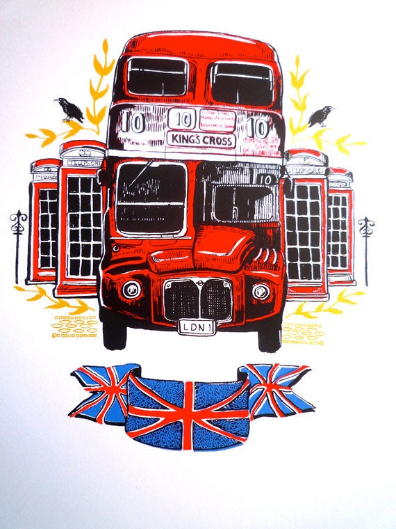 Original Screenprint  - London Routemaster - REDUCED PRICE