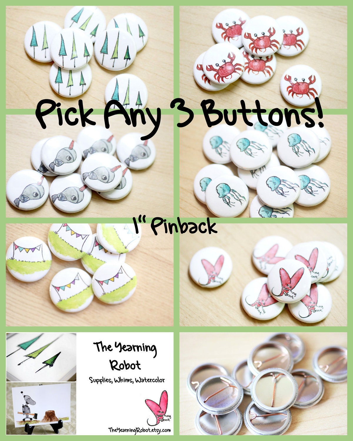 Choose 3 Pinback 1" Buttons