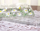 Daisy Butter Dish, Hand Painted