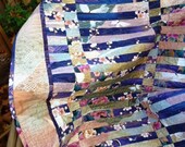 Sale Quilted Wall Hanging - Asian Inspired in Golds, Purple, Peach and Teals