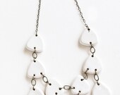 Porcelain jewelry statement bib necklace in wedding brial bride