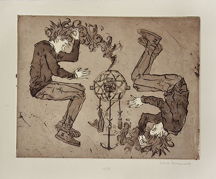 Dream Catcher - original etching -