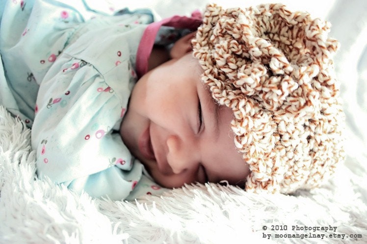 SALE 0 to 3m Newborn Girl Hat Brown Flower Flapper Hat Newborn Cloche Hat - Summer Baby Sun Hat Newborn Sun Hat Baby Hat Baby Shower Gift
