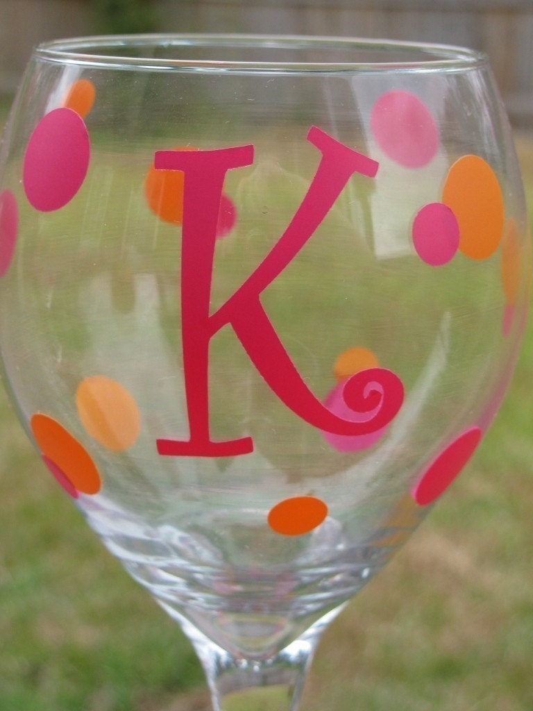 Personalized Wine Glasses - Bridesmaid Gift - Sorority Glasses
