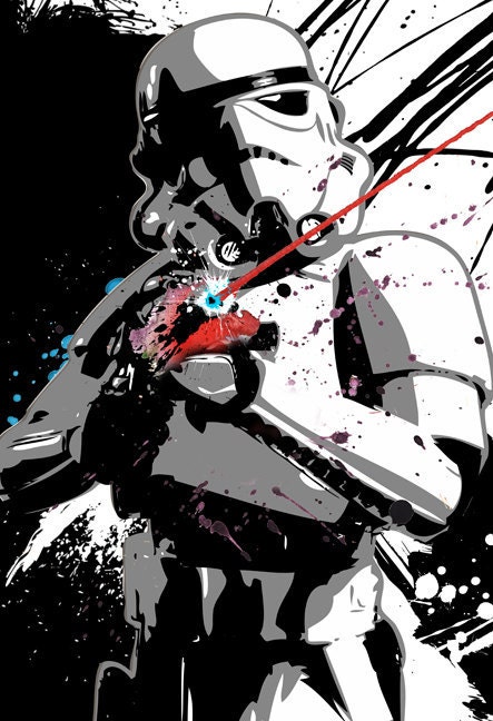 Stormtrooper from Star Wars illustration - Movie poster size Canvas art print 24x36