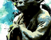 Star Wars Poster sized illustration art print of Yoda size 13x19