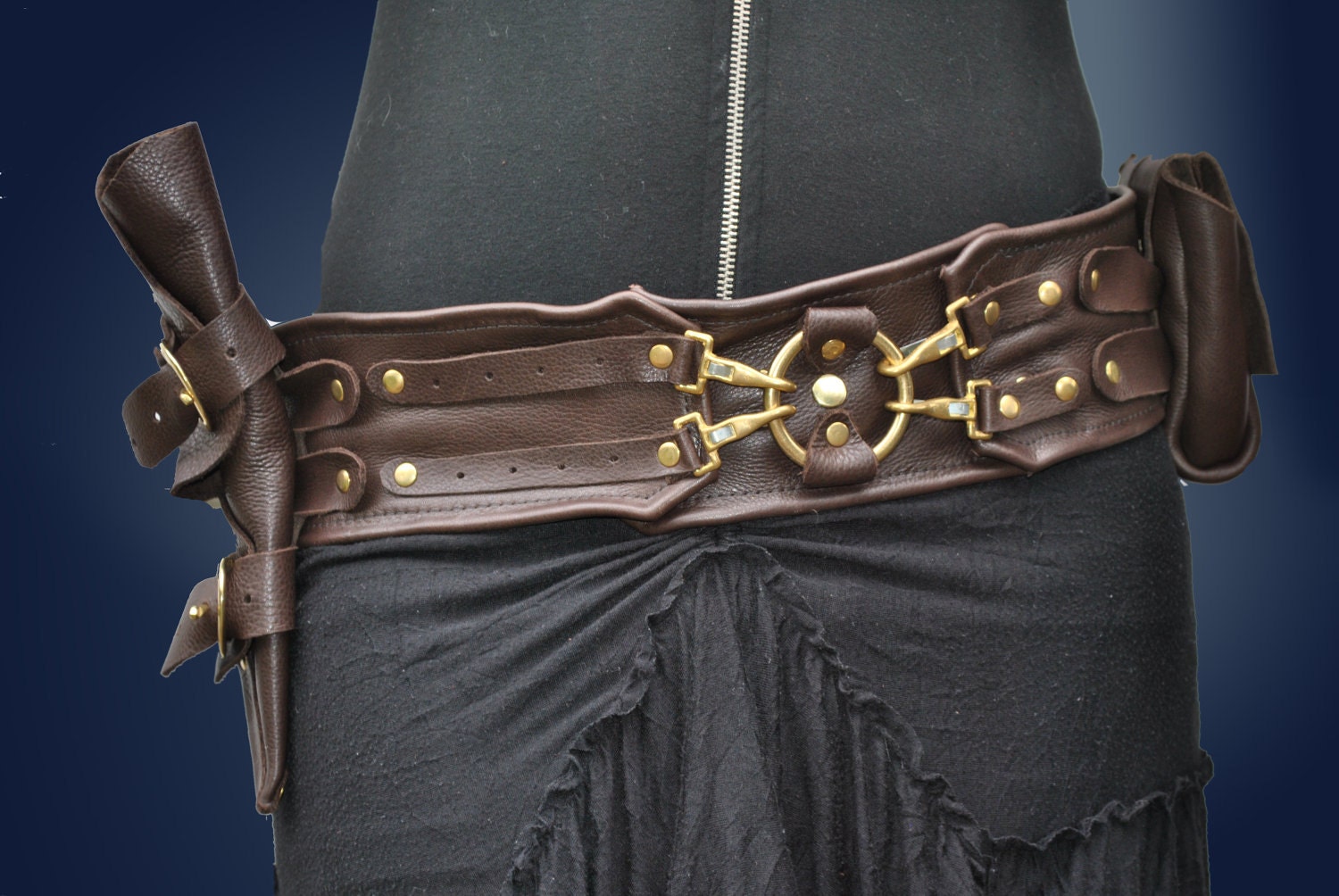 Steampunk Bag Belt with Holster
