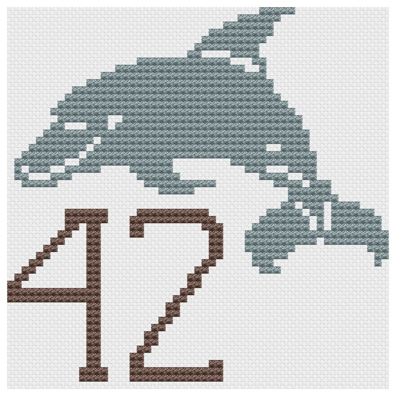 The Answer cross stitch pattern Douglas Adams Hitchhiker's Guide to the Galaxy