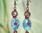 Breezy Palms - Embellished Larimar, Crazy Lace Earrings