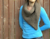 chunky cowl asymmetric scarf neck warmer - taupe - the shade