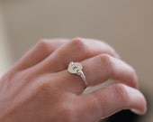 Initial ring-sterling silver wire wrapped inital charm ring