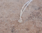 Initial necklace-single sterling silver "3/8 initial charm necklace
