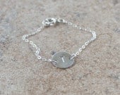 Baby bracelet-sterling silver initial baby charm bracelet