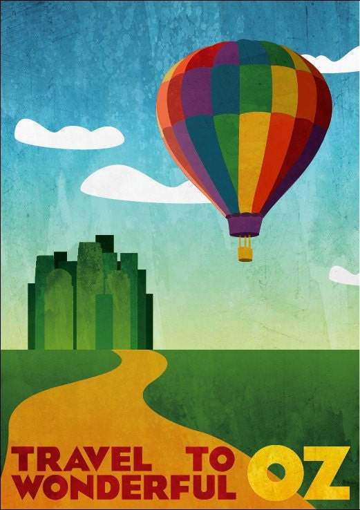 Travel Poster - Oz (small - 12 x 16" or A3)