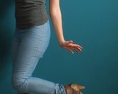skinny jeans with skirt and kneepads