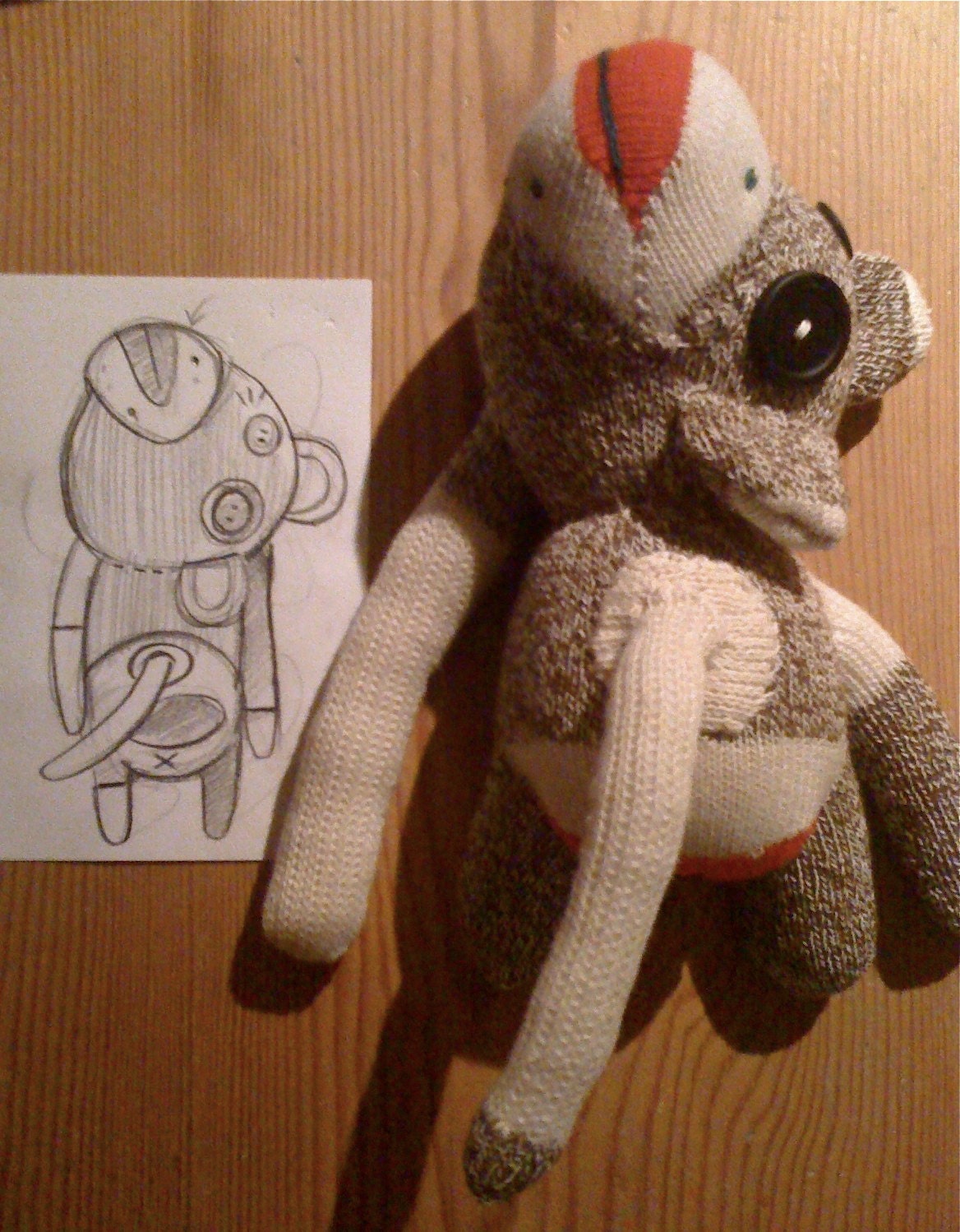 Cubist Sock Monkey (made to order) by POST STREET