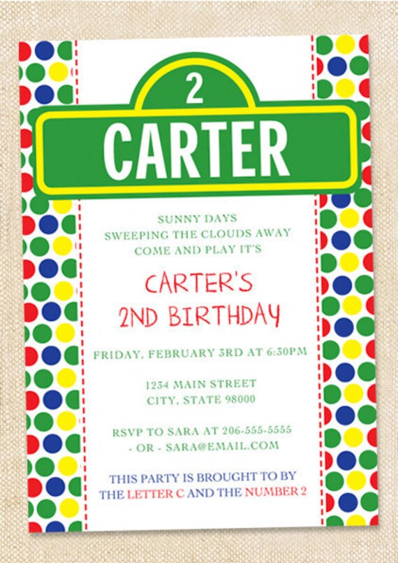Sesame Street invitations - set of 15 Il_570xn