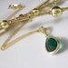Gold Emerald Tear Drop Necklace, Emerald Bridal Jewelry, Emerald Wedding