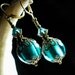 Peacock Blue Green Crystal Drop Earrings Steampunk Jewelry Antique Vintage Victorian Bridal Style