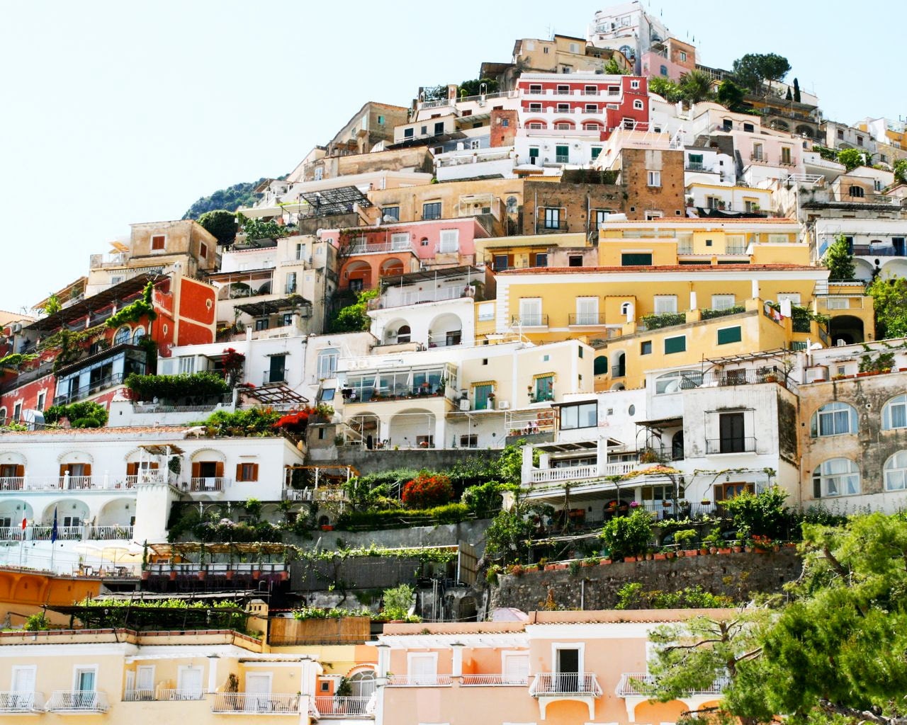 Italy Photo - Amalfi Coast - Cliffside Homes of Positano - Fine Art Photograph - Colorful Italian Coastal Print - Wall Art - Italy Decor