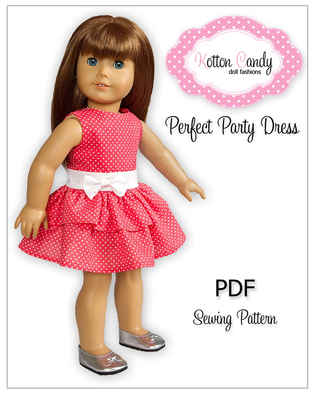 PDF Sewing Pattern for 18 Inch American Girl Doll Clothes - Perfect Party Dress ePattern