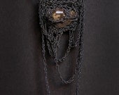 herkimer quartz diamond crochet necklace