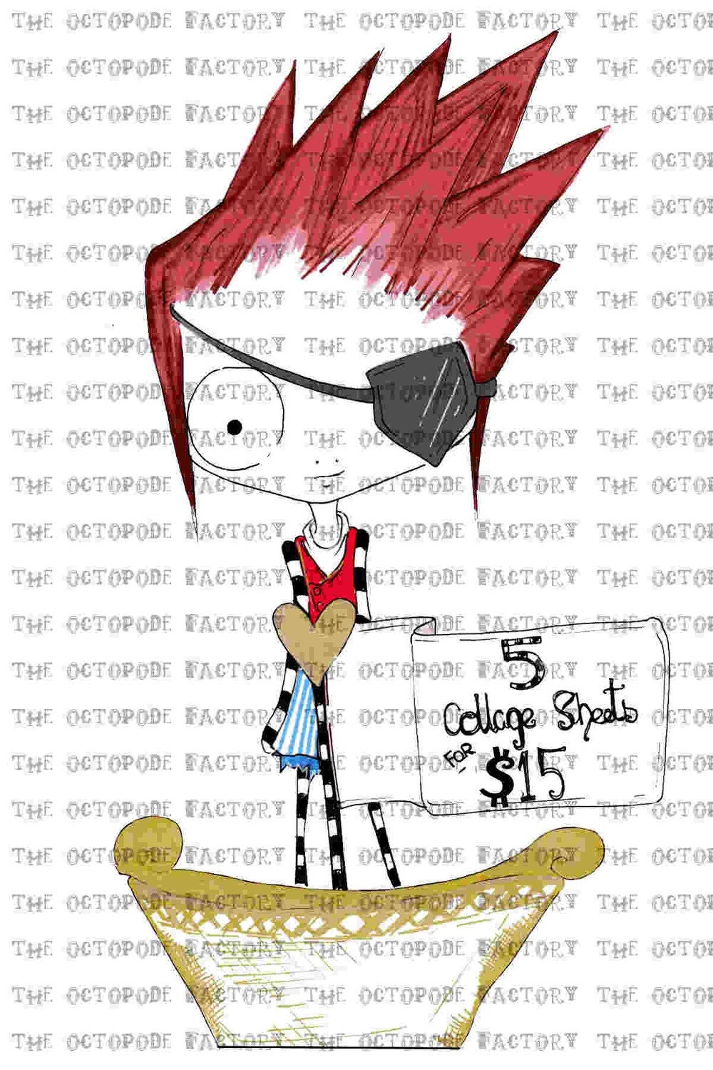 Special Offer 5 colour collage sheets for 15 dollars