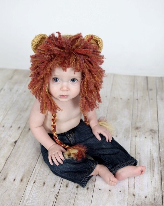 Newborn Lion Hat, Baby Lion Hat, Baby Crochet Hat Photo Prop