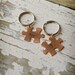 Couples Key Chains - Hand Stamped Custom Puzzle Piece Key Chains - Copper or Brass - Mr. & Mrs.- Anniversary - Wedding - Valentine's Day