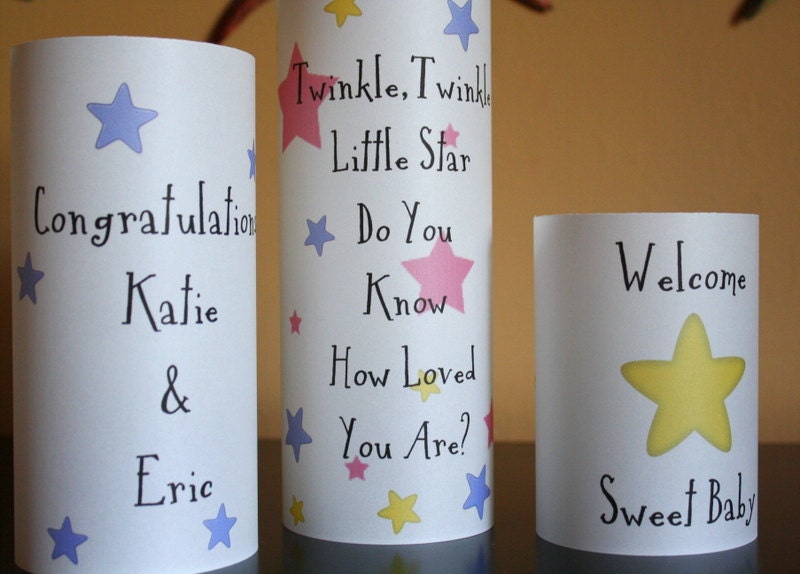 Baby Shower Centerpiece - Nursery Decoration - Luminaries - Twinkle Twinkle Little Star Design