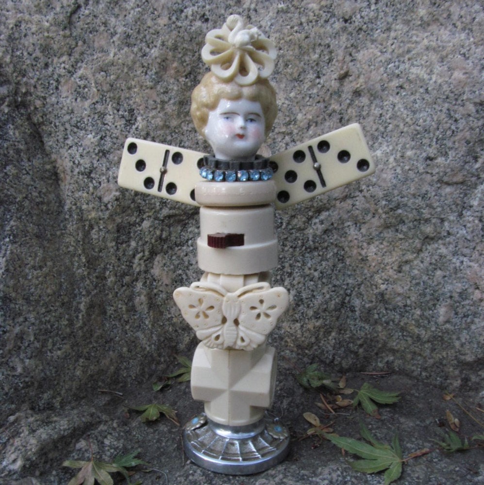 Found Objects Assemblage Art Doll // Lumiere the Light Faerie
