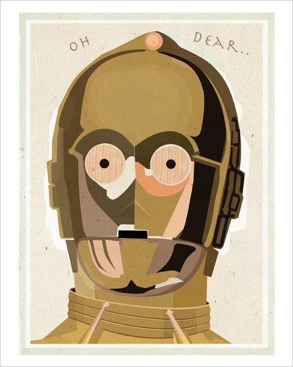 Star Wars c3po poster -  8x10 print - Star Wars character print Starwars poster