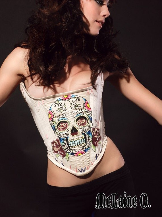 Sugar Skull corset HANDMADE
