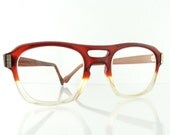 Vintage deadstock 1970's American Optical industrial protective eyewear aviator eyeglasses frames Red Fade