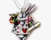 Clearance Sale Alice in Wonderland Necklace The White Rabbit