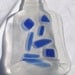 recycled flask bottle with blue glass accents spoon rest