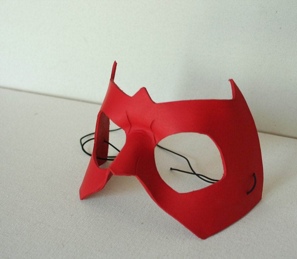Night Hero - Leather Mask Style 4 - in RED or PURPLE