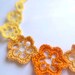 Crochet Flowers Choker in Yellow, Orange and Gold, One of a Kind, Handmade