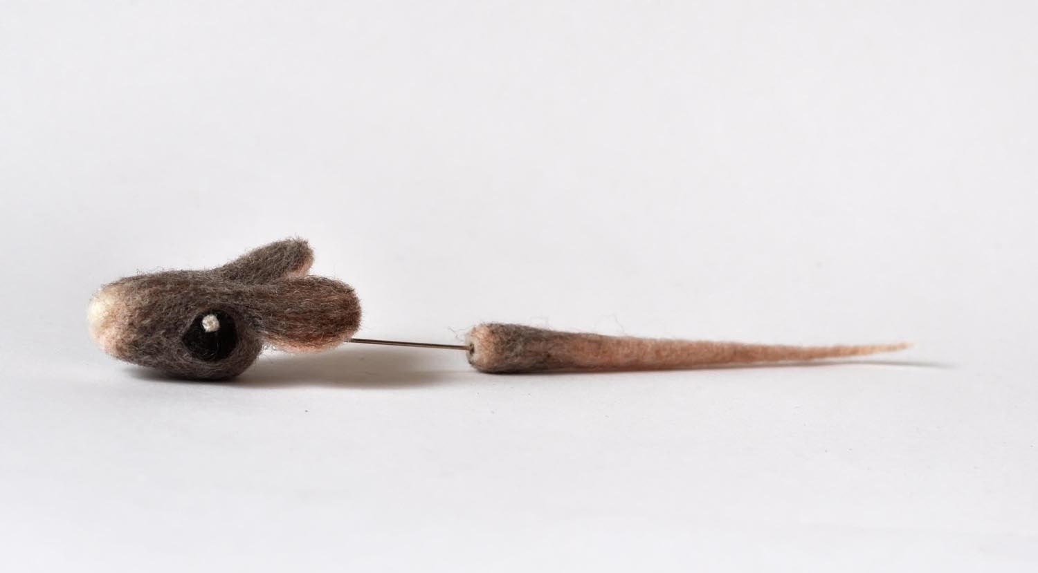 Mouse Head and Tail Hatpin/Brooch