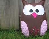 Stuffed Owl PATTERN - Sew by Hand Plush Felt Stuffed Animal PDF - Easy to Make - Binky the Owl