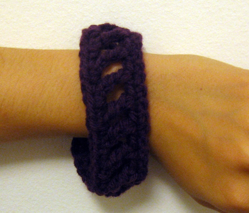 Ladder bracelet, aubergine, 9 inches