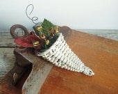 White Shabby Cornucopia Wedding Decor Country Rustic Groom Boutonniere