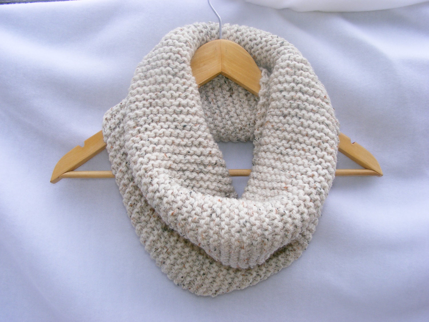 women scarves in cream  infinity scarf knit