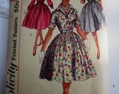 Vintage 1950s Simplicity 3039 Womens or Misses Shirtwaist Dress