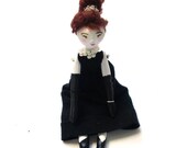 Holly Golightly Doll - Contemporary Handmade Paper Clay Doll - One Of A Kind