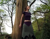 Lady Rowan Faery Skirt - Custom made - Cotton Jersey - Long Skirt - Quintessential forest camouflage