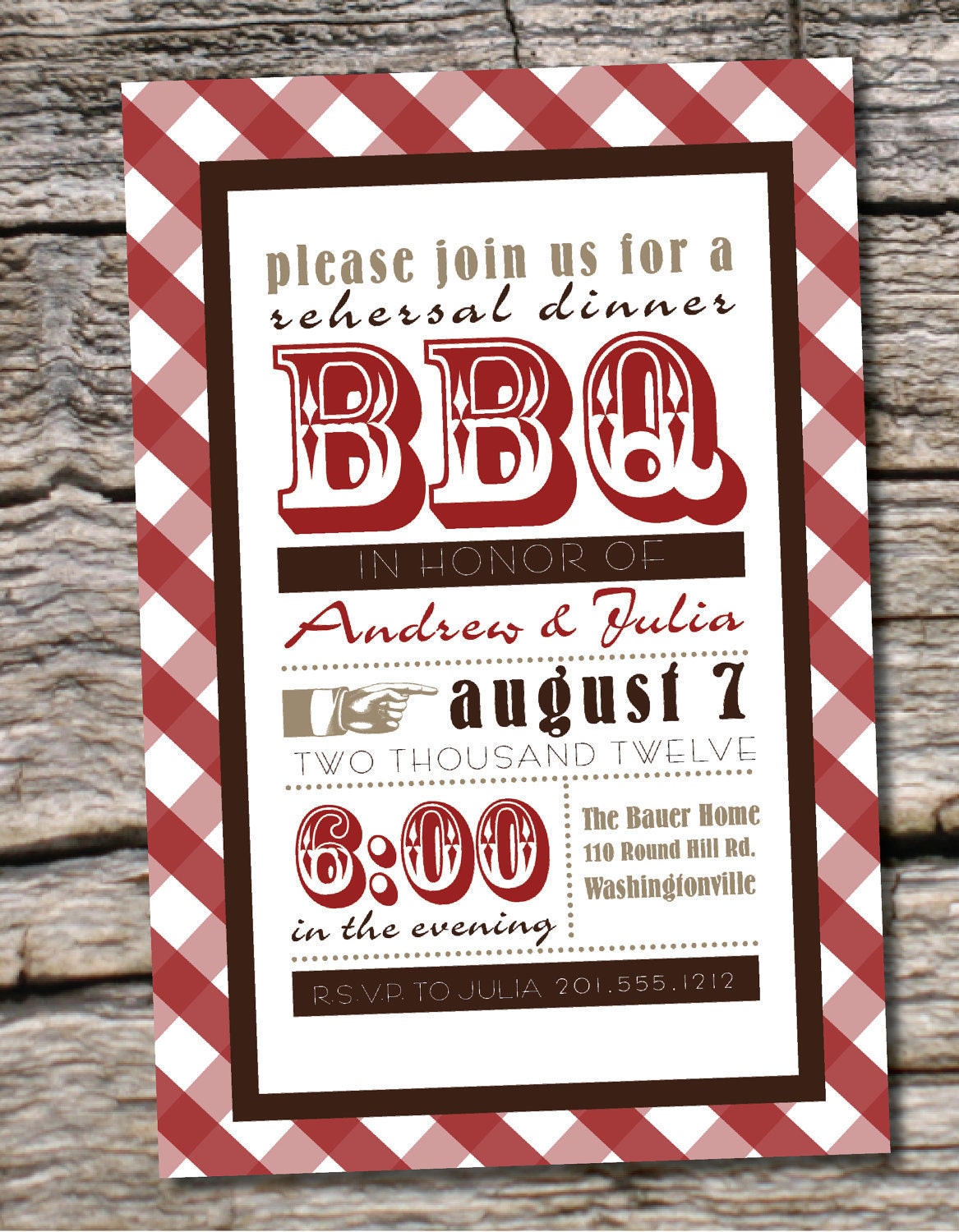 VINTAGE POSTER BBQ Barbeque Engagement/Rehersal Dinner Party Invitation - You Print Il_170x135