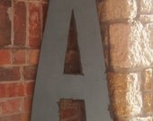 Distressed Painted 3 Foot Tall Wood Letter A Marquee Style 36 inch Large Letters Wedding Guestbook Nursery Initials Photo Prop Shabby Chic