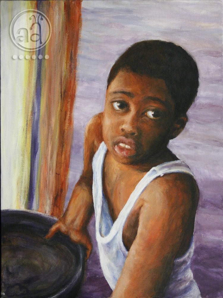 Hand Painted - Acrylic Custom Portrait - from your photo - 9x12