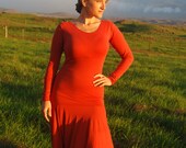 Womens Long Sleeve Shirt - Tunic Length Top - Rust - Organic Clothing - Eco Friendly -Several Colors